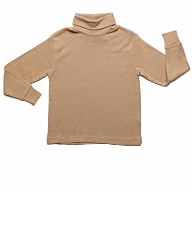 Leveret Girls Boys Solid Turtleneck 100% Cotton (2 Toddler-14 Years) Variety of Colors