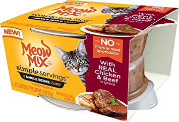 Meow Mix Simple Servings Wet Cat Food, 1.3 Ounce Cups