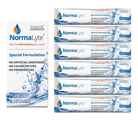 NormaLyte Oral Rehydration Salts, Pure, 6 Pk (Yields 500mL per pack)
