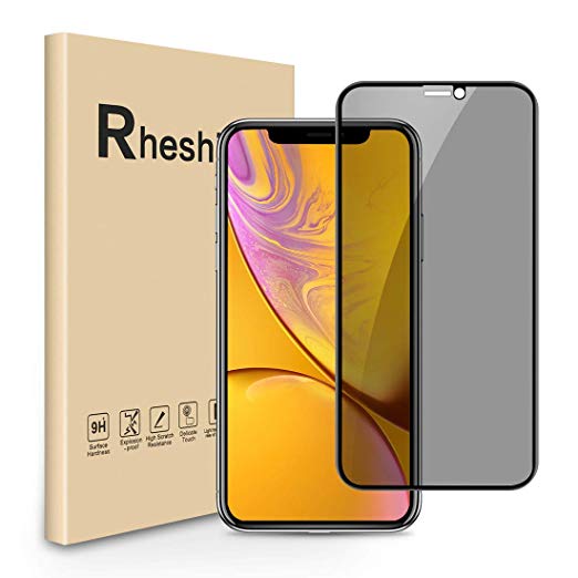 Privacy Screen Protector for iPhone XR 6.1 inches, Full Coverage Anti-Spy Anti-Scratch/Fingerprint Tempered Glass Film Shield Compatible Apple iPhone XR, 1-Pack