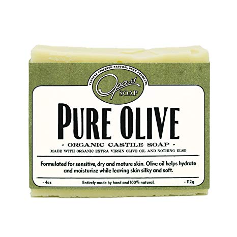 Pure Olive Soap | Organic Extra Virgin Olive Oil | Castile Soap for super Sensitive & Mature Skin| Hypoallergenic, Moisturizes, Anti-aging,