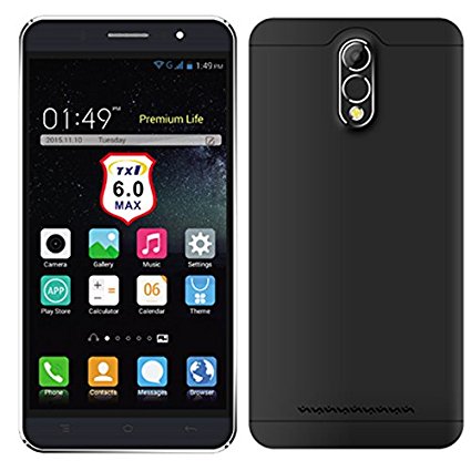 Wogiz® WX10 Plus Unlocked Smartphone 6 inch QHD Android 5.1 Quad Core Dual SIM Card Dual Standby (Black)