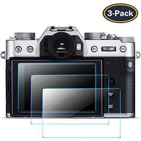 Compatible Fujifilm X-T30 Screen Protector, QIBOX Tempered Glass LCD Protective Screen Guard for Fujifilm X-T30 X-T100 X-E3 X-A1 X-A2 X-M1 X-T20 X-T10 X30 Panasonic Lumix lx100 3-Pack