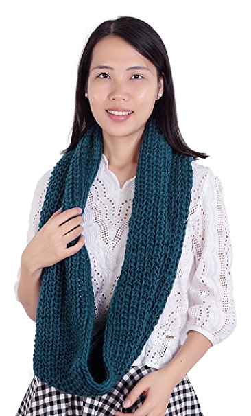 Thick Knitted Scarf Winter Eternity Infinity Loop Fashion Scarf