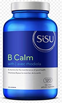 Sisu B Calm with Rhodiola, 120 Vegetable Caps - Comprehensive B Vitamin Supplement with Rhodiola - Overall Health, Including Nervous System Support - Vegan, Non-GMO, Soy & Dairy Free - 60 Servings
