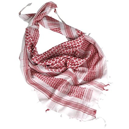 Tactical Shemagh Army Scarf Military Shermag Head Wrap Patrol Keffiyeh White Red