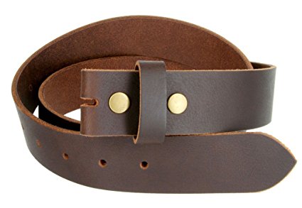 100% Solid Cowhide Leather Black Leather Belt Snap on Belt Strap 1.5" Wide