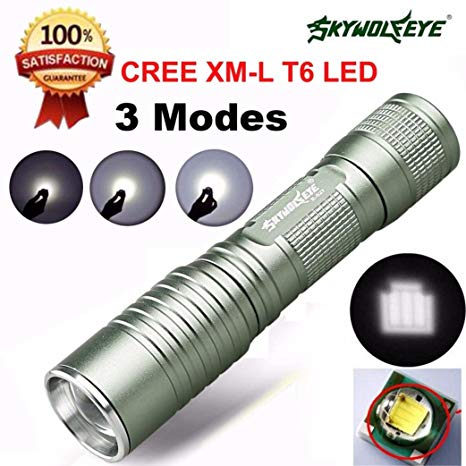 Flashlight,Baomabao Focus 4000 Lumens 3 Modes CREE XML T6 LED 14500/AA Flashlight Torch Lamp