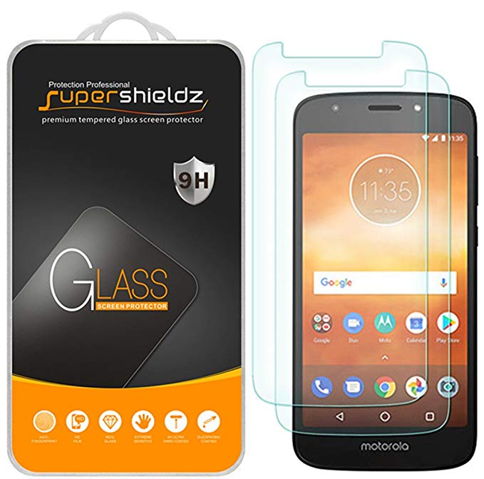 [2-Pack] Supershieldz for Motorola (Moto E5 Play) Tempered Glass Screen Protector, Anti-Scratch, Bubble Free, Lifetime Replacement Warranty