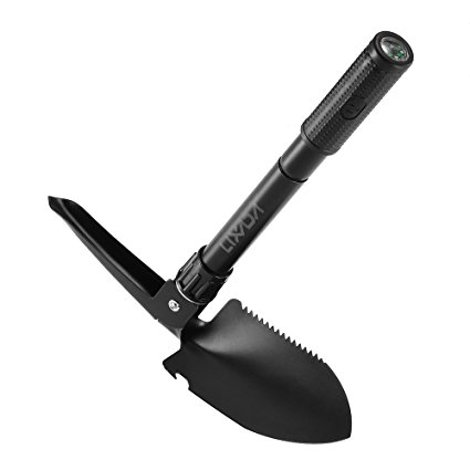 Military Folding Shovel,Lixada Multi-function Folding Spade Mini Trenching Shovel with Carrying Pouch for Survival Camping Outdoor