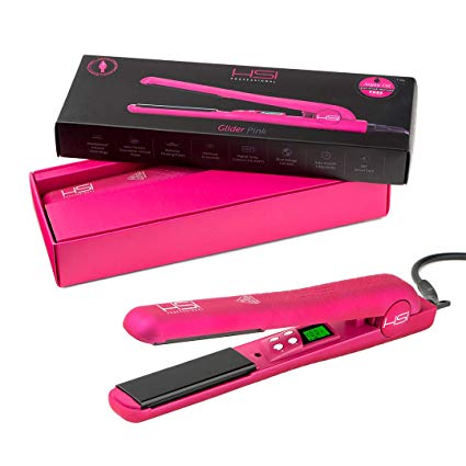 HSI Professional Digital Ceramic Tourmaline Ionic Flat Iron Hair Straightener with Glove, Pouch and Argan Oil Treatment, Includes A Bonus of 4 BeauWis Butterfly Clamps