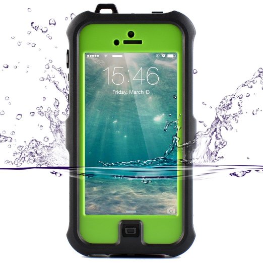 iPhone 5 Case iPhone SE 5S Waterproof Case ZVEreg Shockproof Durable Snowproof Waterpoof Full-Body Case for Apple iPhone SE5S green