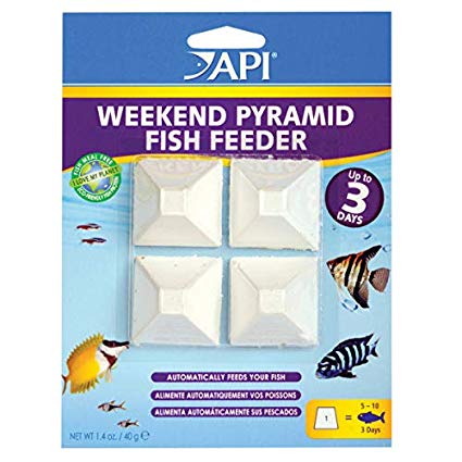 API WEEKEND PYRAMID FISH FEEDER 3-Day Automatic Fish Feeder 35-Gram 4-Count Pack