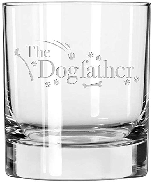 Dog Lover Gifts - The Dogfather - Whiskey Glass For Dog Dads