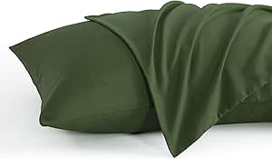 NTBAY Toddler Pillow Cases Set of 2, 2 Pack Brushed Microfiber 14x20 Pillow Cases, Soft, Wrinkle, Fade, Stain Resistant Olive Green Pillow Cases with Envelope Closure, 14x20 Inches, Olive Green