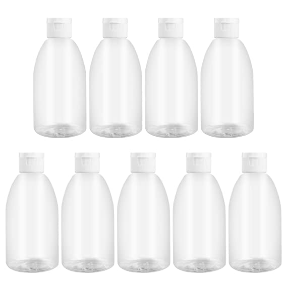 Plastic Squeeze Bottles With Flip Cap 10oz/300ml，Woaiwo-q Clear Empty Leak Proof Silicone Containers (9 pack)