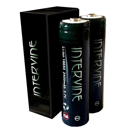 Intervine High Performance Lithium Ion 18650 2400 mAh Rechargeable Battery - 2 Pack