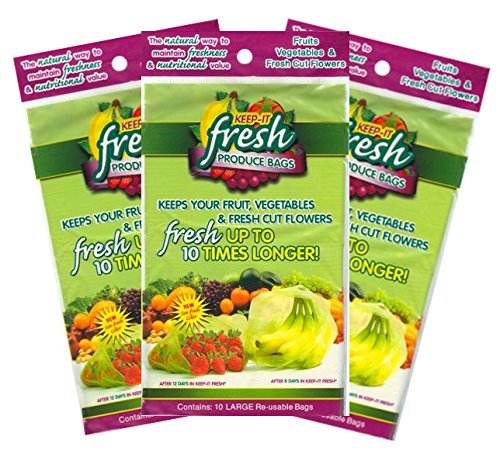 Keep it Fresh Re-Usable Freshness Produce Bags - Set of 30 Gallon Size Bags