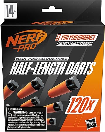 NERF Pro AccuStrike Half-Length Darts, 120 Darts for Nerf Pro Stryfe X Dart Blaster & AccuStrike Half-Length Dart Magazines, 14