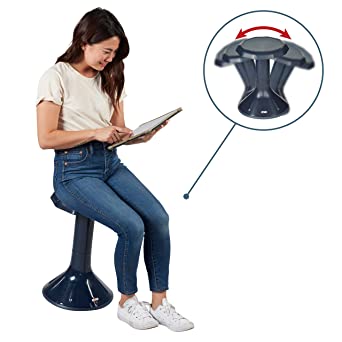 ECR4Kids ACE Active Core Engagement Wobble Stool for Kids, Flexible Classroom and Home Seating, 20”, Navy