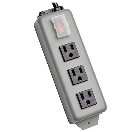 Tripp Lite Waber 3 Outlet Industrial Power Strip, 9' Cord, Metal (3SP9)