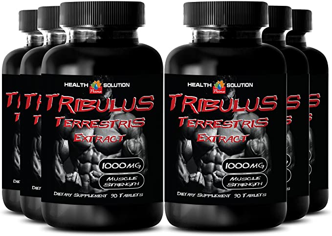 Tribulus and maca - Tribulus Terrestris Extract 1000mg Muscle Strength - Fertility Booster for Men (6 Bottles 540 Tablets)