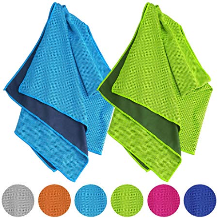 Vancle Cooling Towels 2 PACK, Cooling Towel for Instant Cooling Relief in Hot Environment, Ice Towels Stay Cool for Sports and Fitness