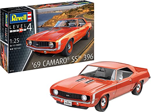 Revell 07712 '69 Camaro SS 1:25 Scale Model Kit, Unpainted