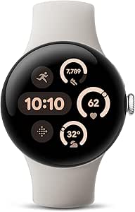 Google Pixel Watch 3 (41mm) - Android Smartwatch with Heart Rate Tracking, Advanced Running from Fitbit, Fitness Insights, 24-Hour Battery - Polished Silver Aluminum Case - Porcelain Band - Wi-Fi