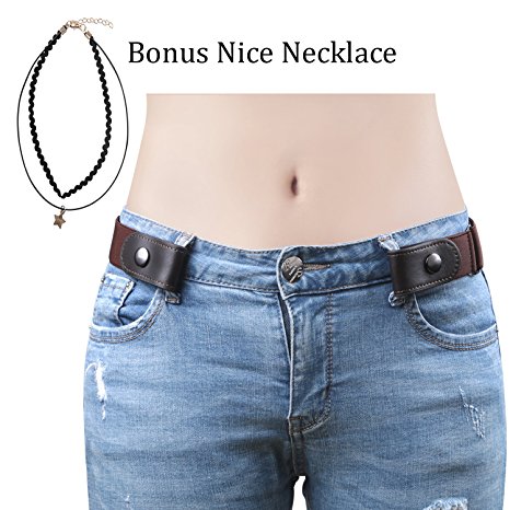 Buckle-free Elastic Women Belt for Jeans without Buckle, SANSTHS Comfortable Invisible Belt No Bulge No Hassle
