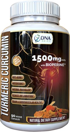 DNA Shift® 1500MG Turmeric Curcumin with BioPerine® NATURAL anti-inflammatory best for inflammation, joint pain and aching hands