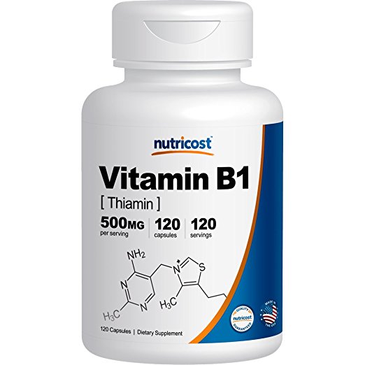 Nutricost Vitamin B1 (Thiamin) 500mg, 120 Capsules