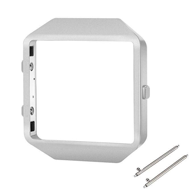 Fitbit Blaze Frame, iHYQ Replacement Accessory Stainless Steel Protective Metal Frame Housing for Fitbit Blaze Smart Watch (Silver)