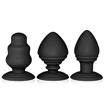 Tracy's Dog Silicone Butt Plug Anal Plug in Black (Three-piece Suit)