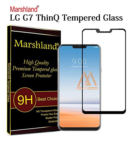 Marshland LG G7 ThinQ Tempered Glass 9H 3D Screen Protector (Black)