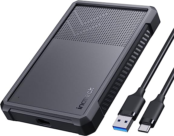 Inateck USB 3.2 Gen 2 Hard Drive Enclosure with Silicone Case for 2.5 Inch SSDs and HDDs, Up to 6Gbps, with UASP, FE2016