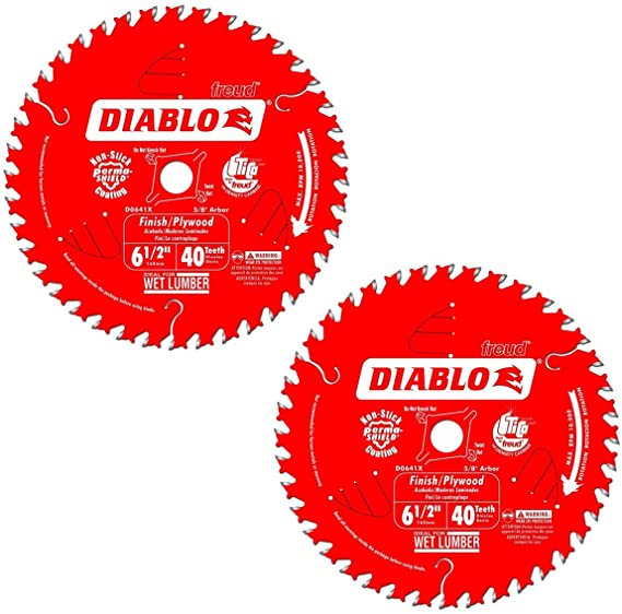 Diablo 6-1/2-Inch x 40-Tooth ATB Precision Finishing Saw Blade Bundle (2-Pack)