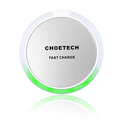 [Fast Charge 10W Max Output]CHOE Circle QI Fast Charge Wireless Charger Pad (with Smart Lighting Sensor)for Samsung Galaxy S7, S7 Edge, Note 5, S6 Edge