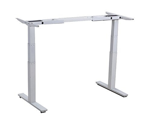 Rise Up electric adjustable height & width standing desk frame. Ergonomic Sit to stand office desk with 2 Motors. Programmable Memory Height Settings