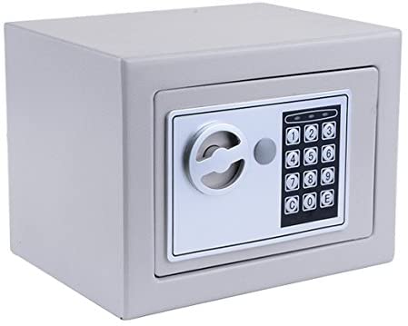 Security Digital Electronic Safe, Cabinet Safe with Keypad, Wall-Anchoring Lock Box for Home, Office or Travel (Gray)