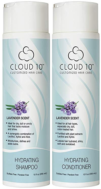 Cloud 10 Hydrating Shampoo & Conditioner Duo Set - Paraben, Sulfate & Cruelty Free (Scent Options: Citrus, Coconut, Jasmine, Lavender, Vanilla) (Lavendar)