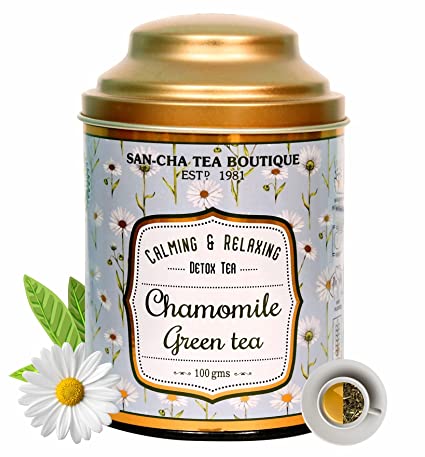 Sancha Tea Boutique Chamomile Green Tea, All Natural (100X3 Cups),Real Herbs & Flowers Blended 100% Rainforest Alliance Certified (Chamomile & Lemongrass), Green Tea Immunity