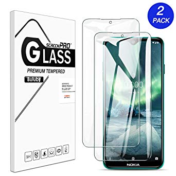 [2 Pack] Buluby for Nokia 7.2 Screen Protector Tempered Glass,HD Clear Scratch Resistant Bubble Free Anti-Fingerprints 9H Hardness Film for Nokia 7.2