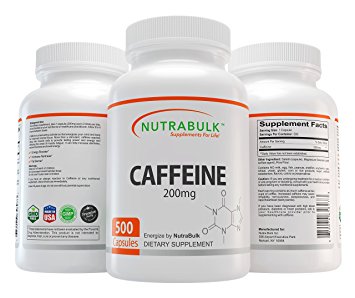 NutraBulk Premium Caffeine 200mg Capsules - 500 Count