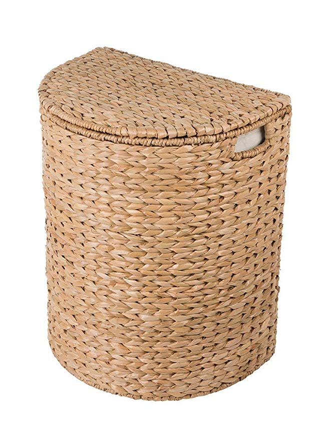 Kouboo Sea Grass Half Moon Basket with Removable Liner, Natural Color Laundry Hamper, One Size, Brown