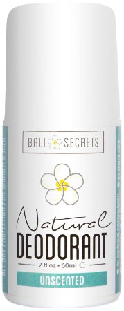 Bali Secrets Natural Deodorant - Organic & Vegan - Unscented for Women & Men - All Day Fresh - No Baking Soda - No Parabens - No Aluminum Chlorohydrate - 2 fl.oz/60ml