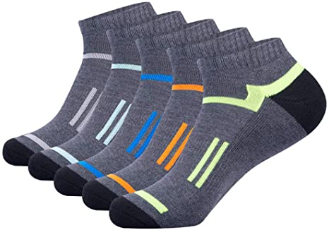 Mens Athletic Ankle Sports Running Low Cut Socks for Men 5 Pack