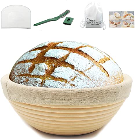 10 InchBread Proofing Basket Banneton proofing basket Bread bowl Bread lame Dough Scraper Proofing Cloth Liner for Sourdough Bread Baking Tools for Home Baker