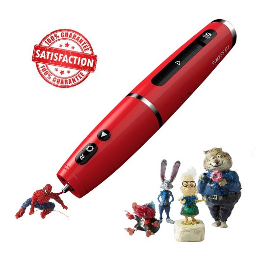 Future Make Polyes Q1 World's First 3D Printing Pen with Cool Ink, No Hot Parts, No Wires, Battery Powered, Easy to Use, Safe for Children, Building, Crafting, Prototyping, Skills Development (Red)