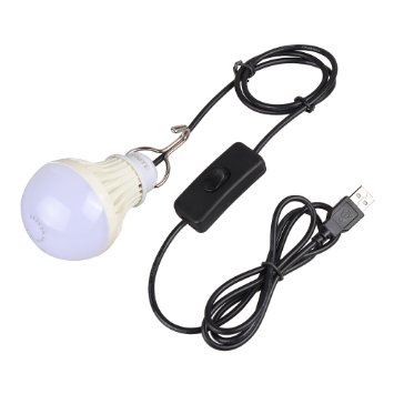 Onite USB LED Light for Camping Children Bed Lamp Portable USB LED Bulb Emergency Light Cord Comes with Switch